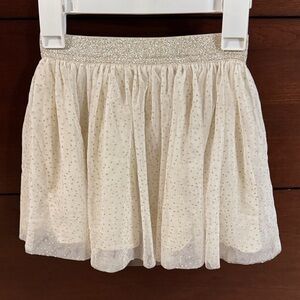 Elegant Cream Tulle Skirt with Glitter Waistband